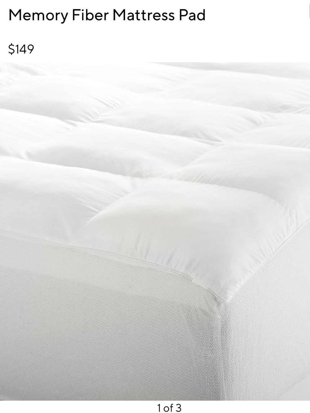 Pottery Barn Teen memory fiber mattress pad